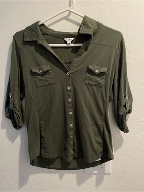 GUESS Military Chic Button Down Shirt XL 💚